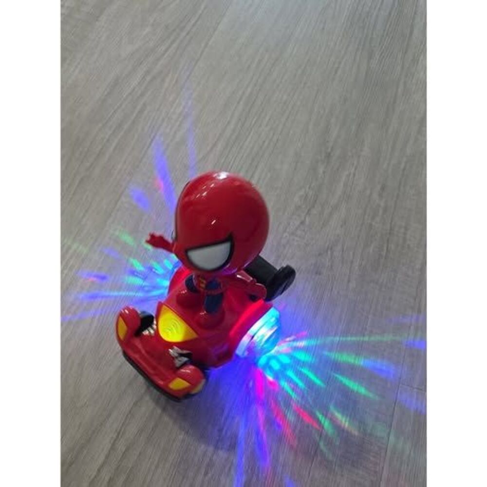 Red Spinning Light-Up Superhero Car Toy